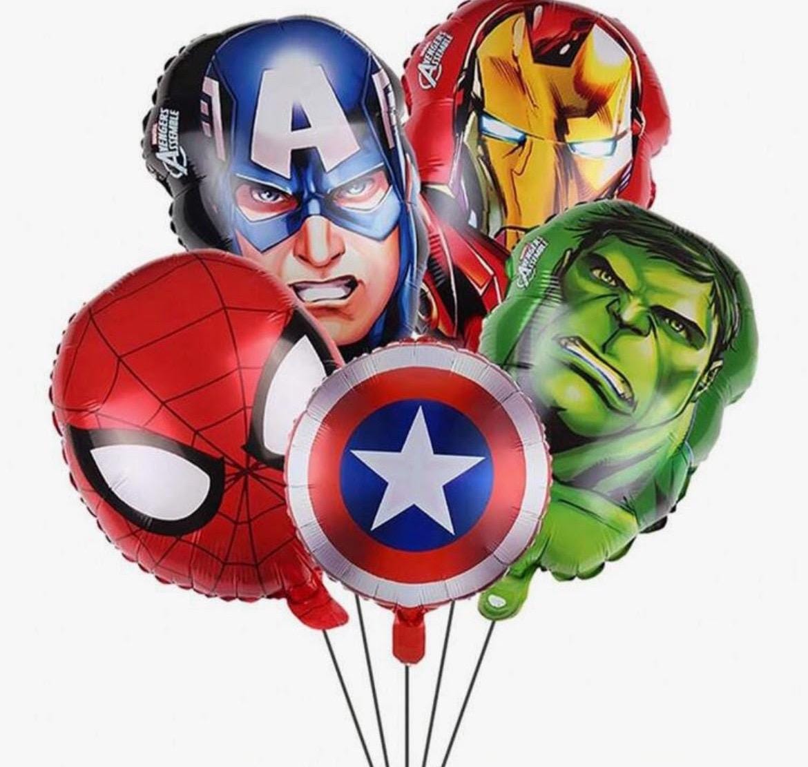 Superhero Foil Balloon Set – 5pcs  Birthday Balloons