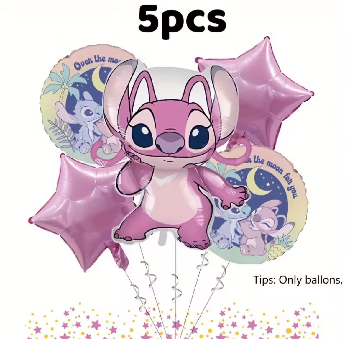 Blue Plush & Angel Balloon Set – 5-Piece Foil Balloon Bundle Li lo Party Decorations