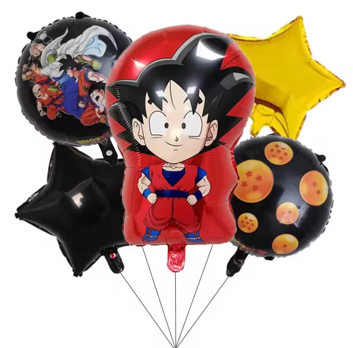 Hero Balloon Set β 5pcs Foil Balloons for Birthday Party Decorations β Blue Star & Super Dragon Warrior Design