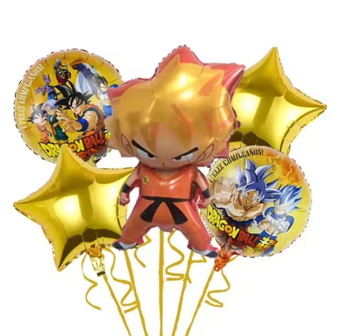Hero Balloon Set – 5pcs Foil Balloons for Birthday Party Decorations – Blue Star & Super Dragon Warrior Design