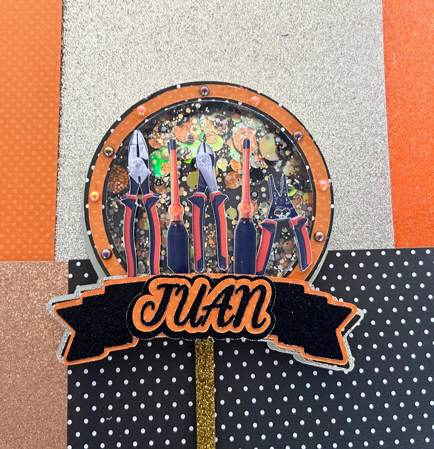 Tool box Cake Topper Men Construction Electrician Home Repair Screwdriver Happy Father’s Day Handy Man