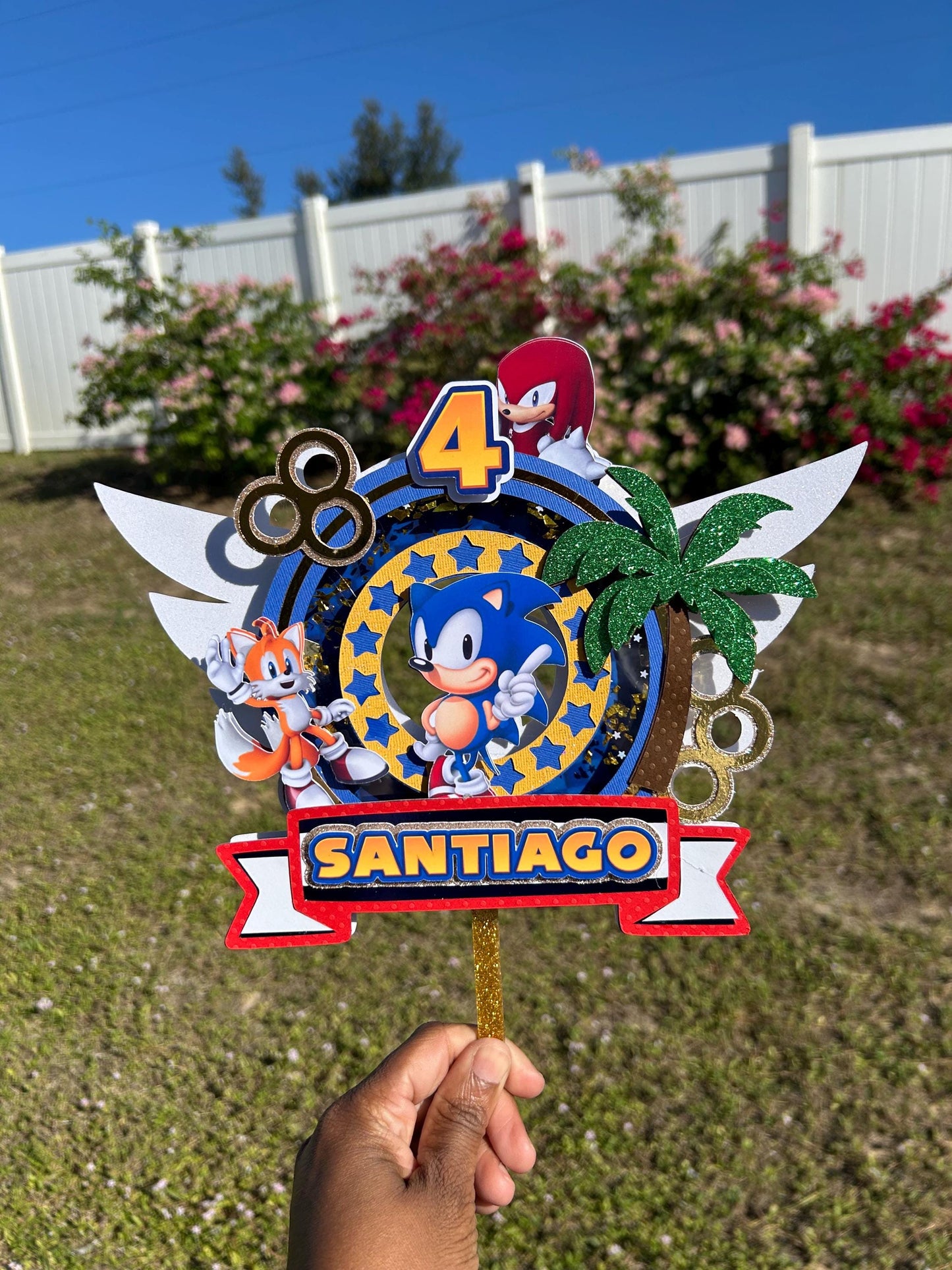 Sonic Boy Theme Birthday Cake Topper
