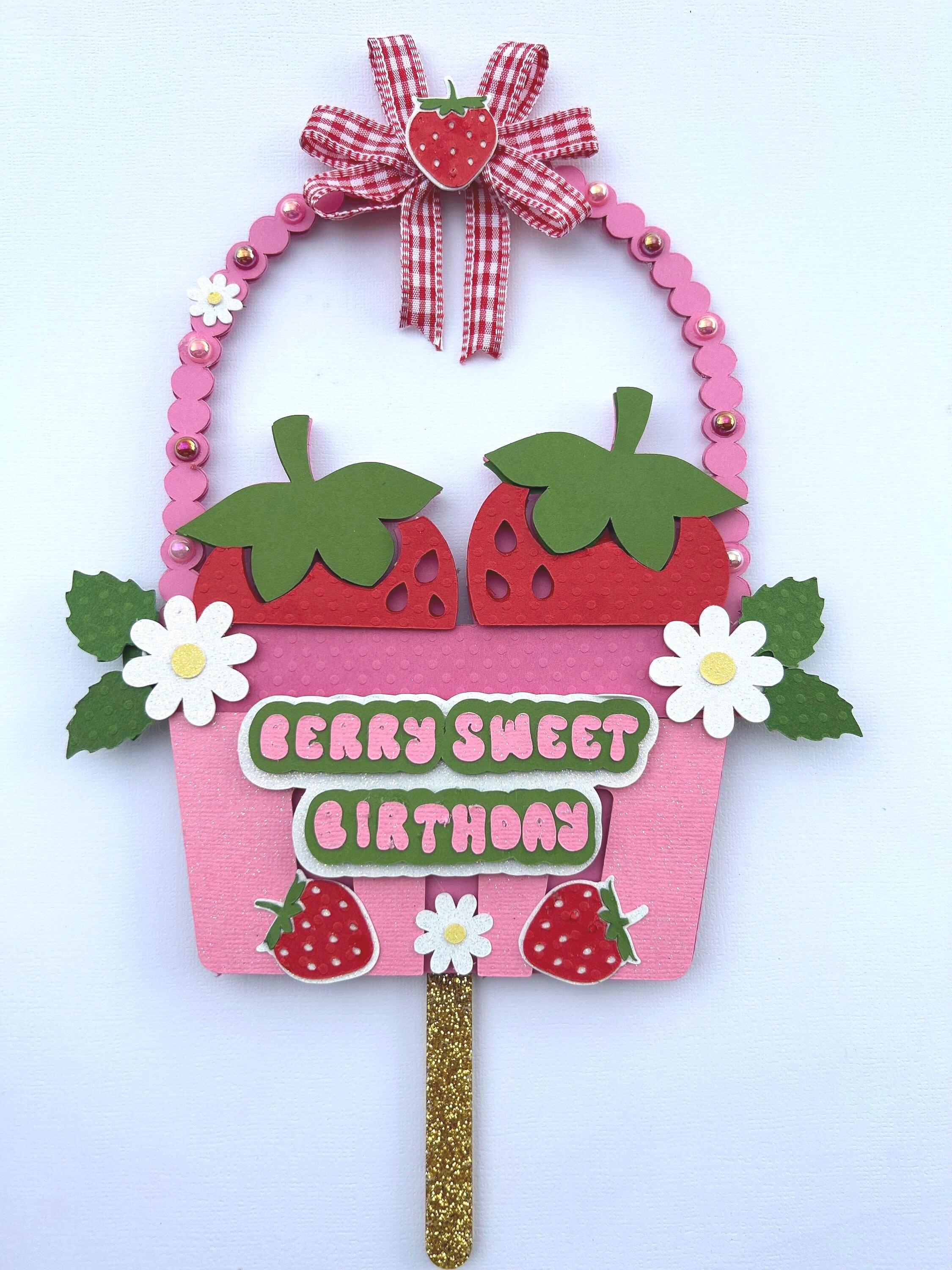 Strawberry First Birthday Cake Topper One