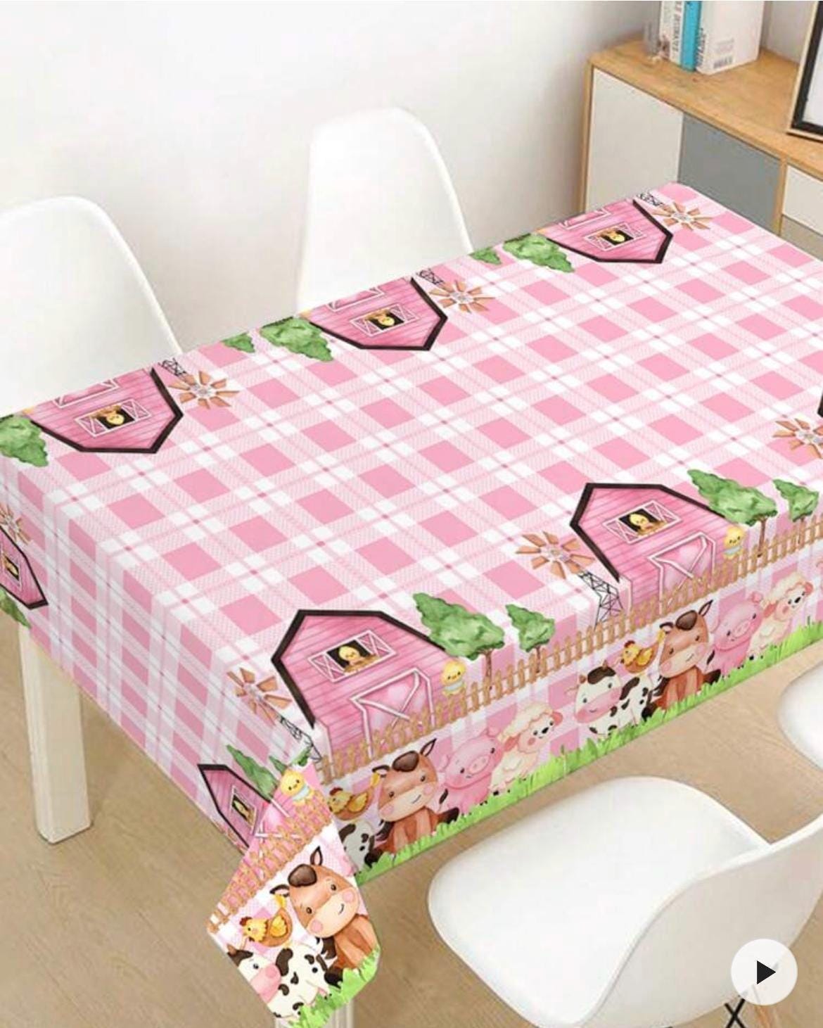 Pink & Red Farm Party Supplies - Arch Backdrop, Tablecloths Banner