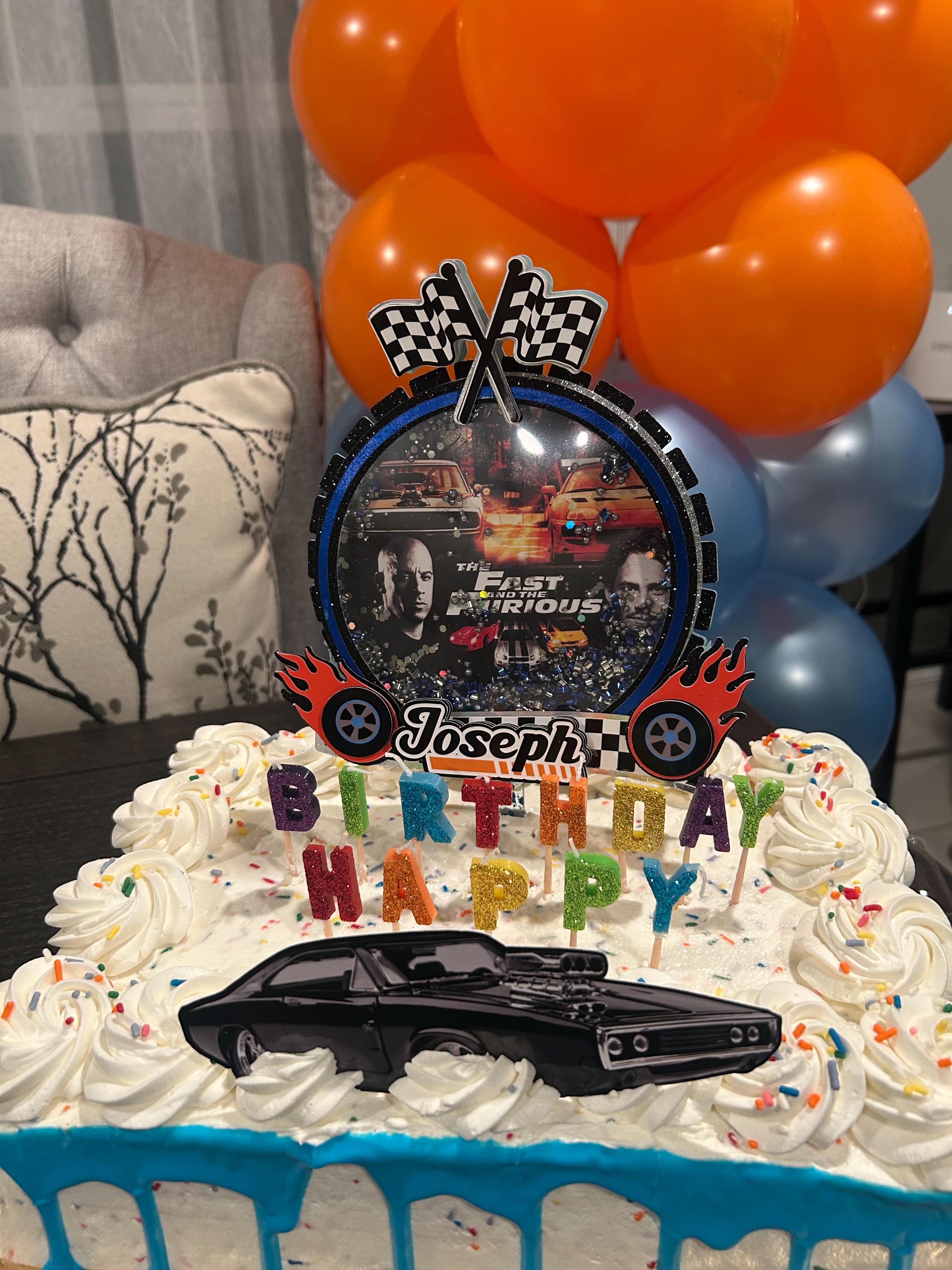 Racing Car Birthday Party Cake Topper Set β Personalized Birthday Decoration Fast Cars