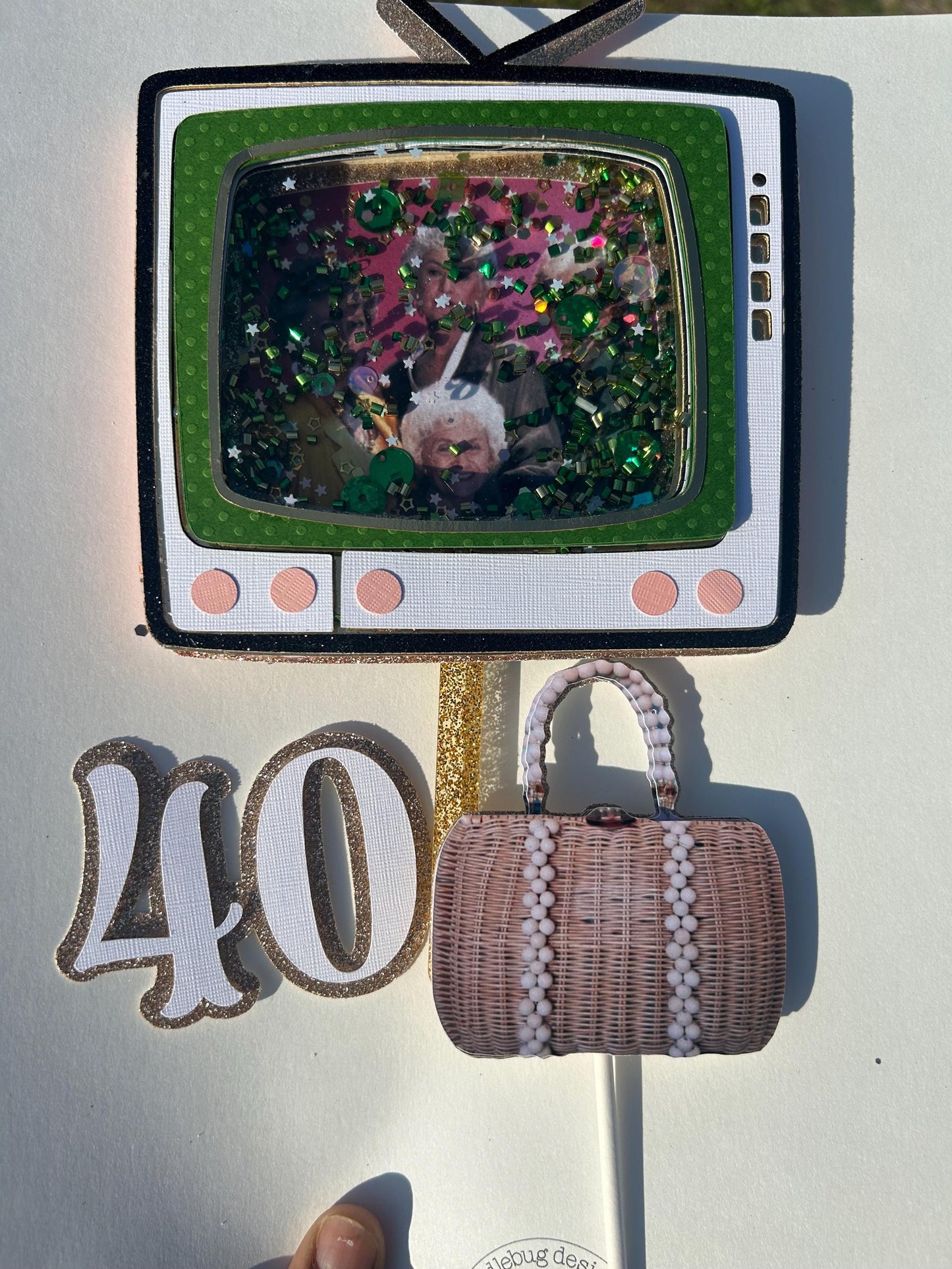 Golden Girls Birthday Cake Topper – Retro TV Shaker & Purse Design