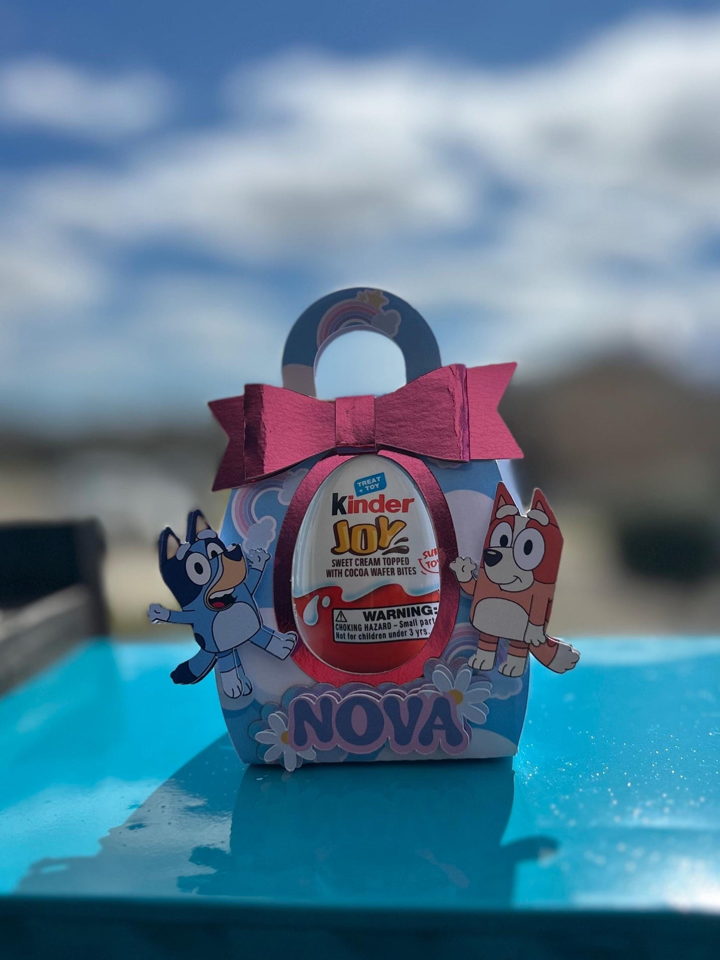 Blue & Bingo Kinder Egg Party Favor Box β Custom Name β Birthday Favor Bag