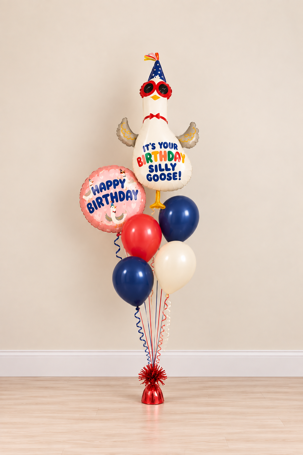 Silly Goose Birthday Balloon Bouquet – 6 Balloons