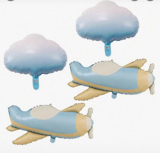 Adorable Baby Shower Decorations  Plane  Nude Color Balloons