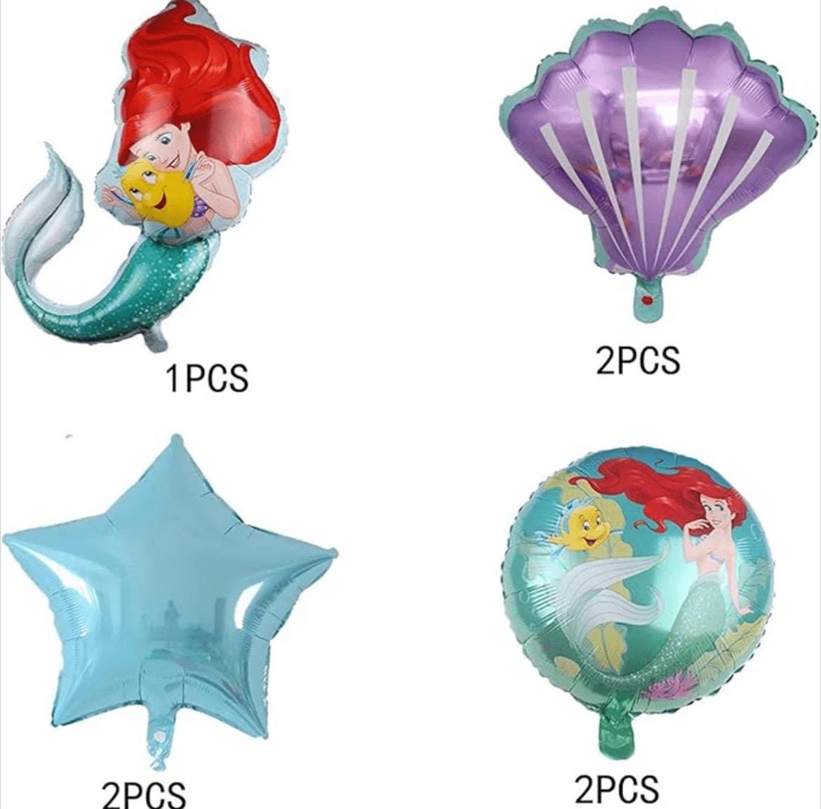 Mermaid Foil Balloon Set Under the Sea Birthday Party Summer Beach Pool Party