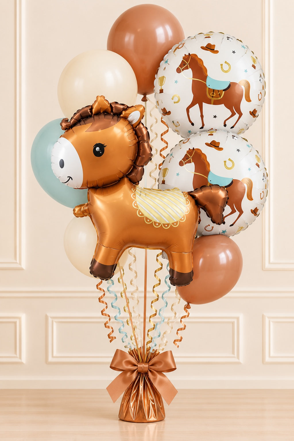 Brown Pony Western Horse Balloon Bouquet