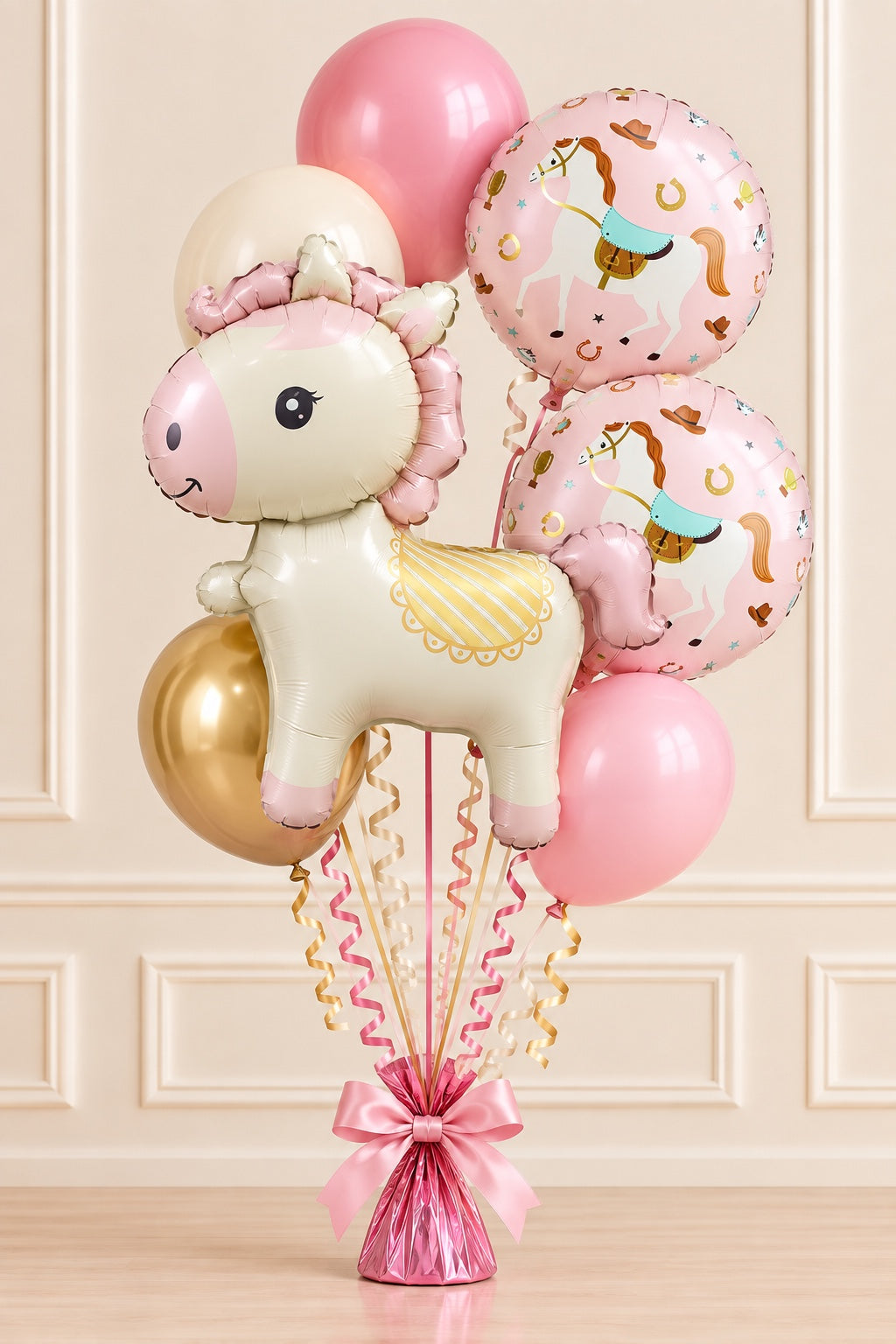 Pink Pony Western Horse Balloon Bouquet