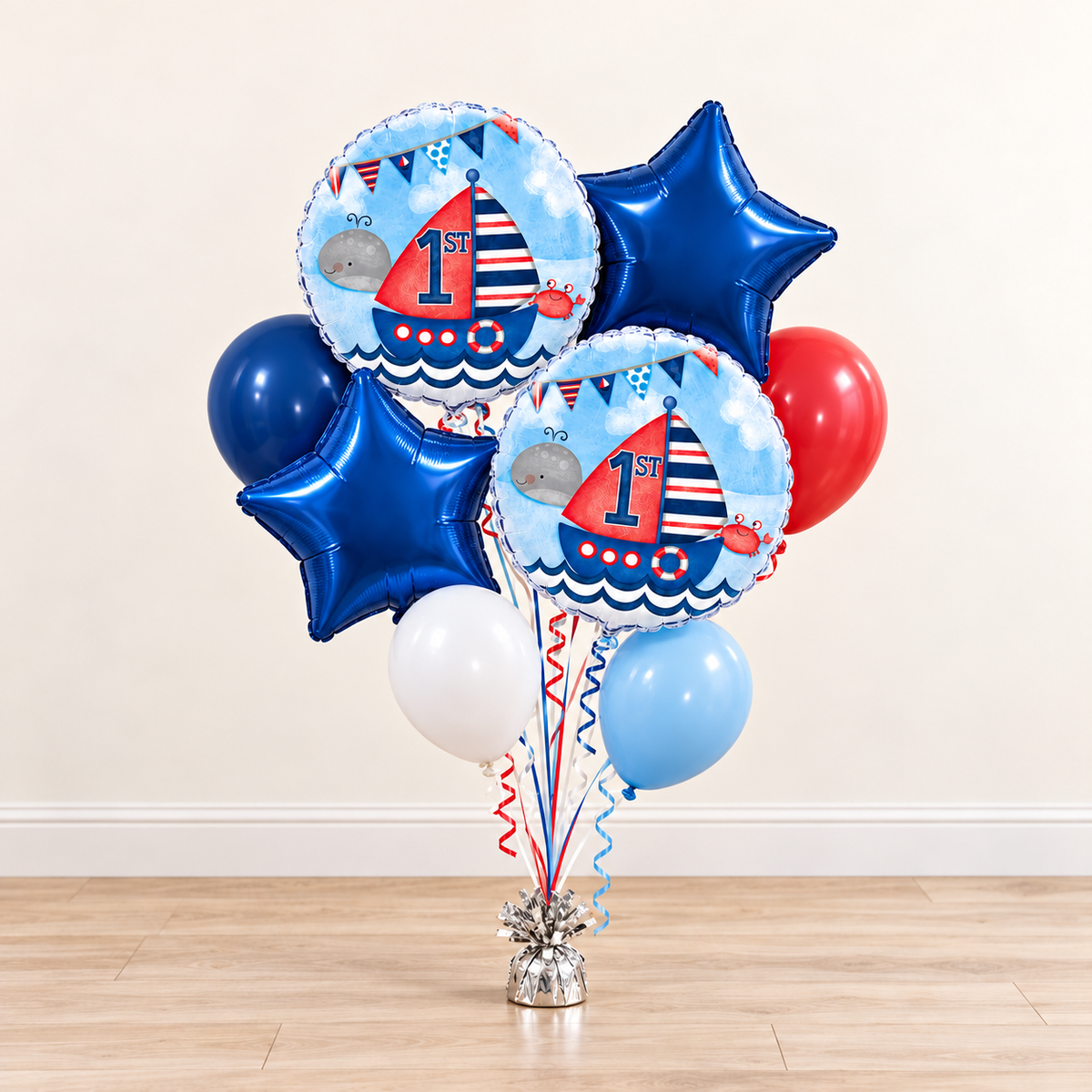 Nautical First Birthday Balloon Bouquet