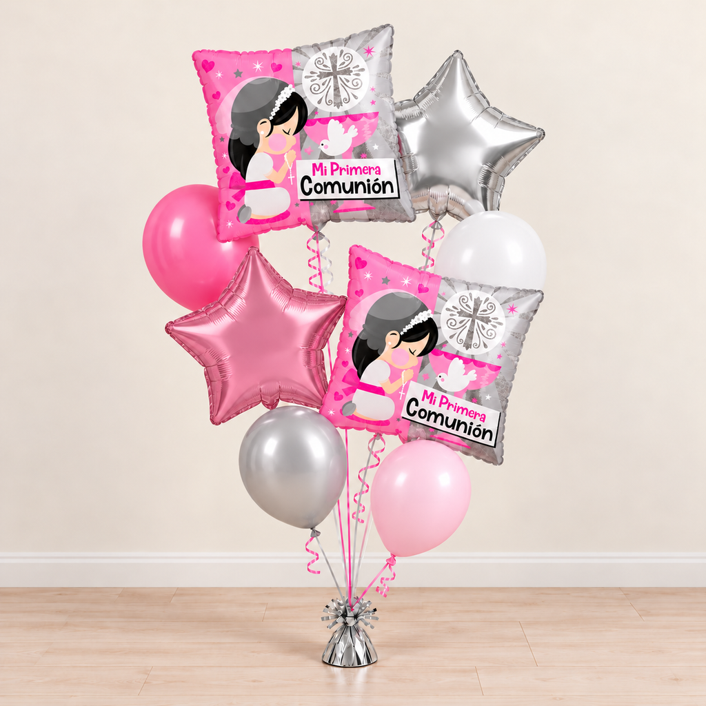 Mi Primera Comunion Girl Balloon Bouquet