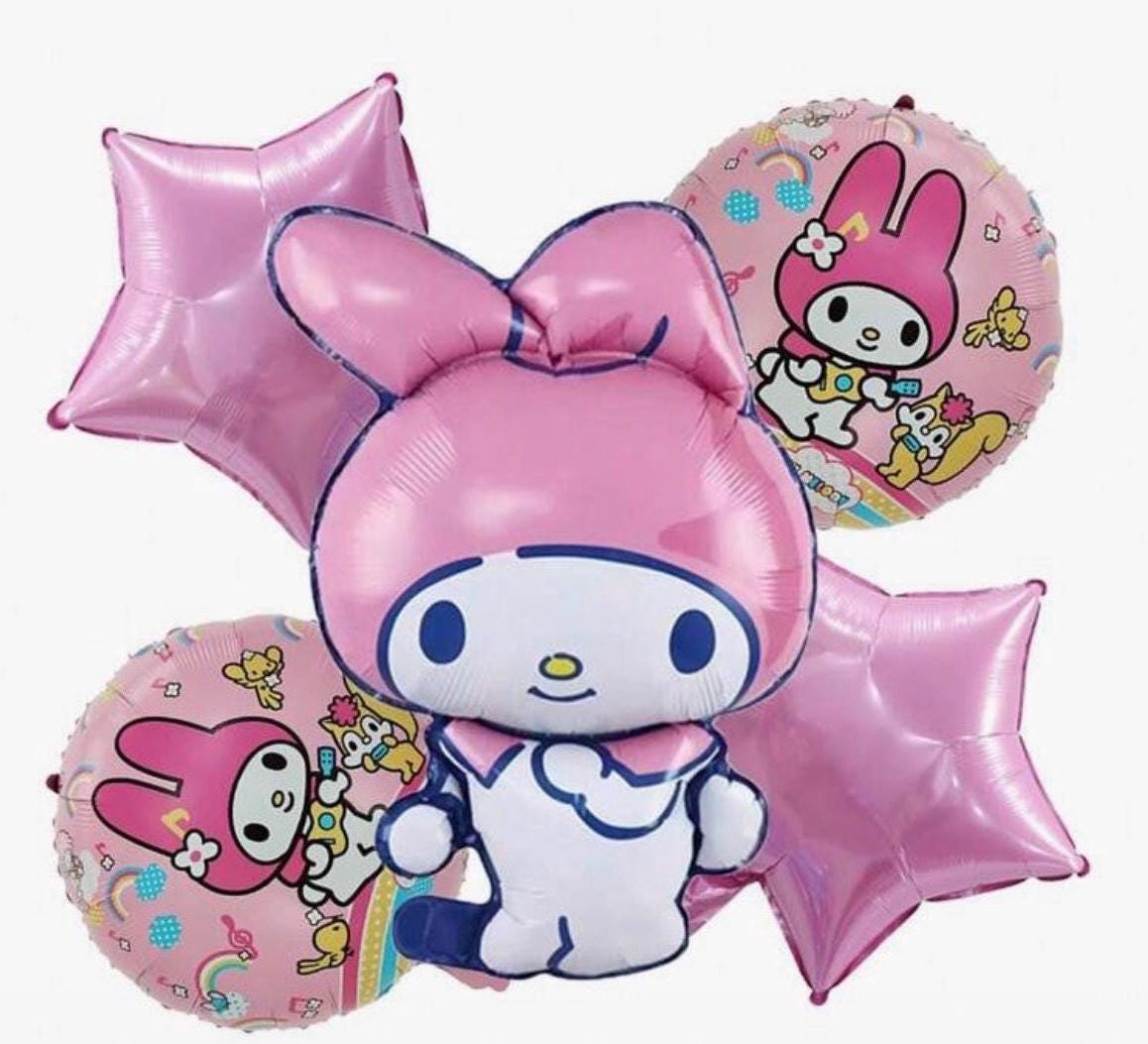 Adorable Pink Bunny Balloon Set 5pcs