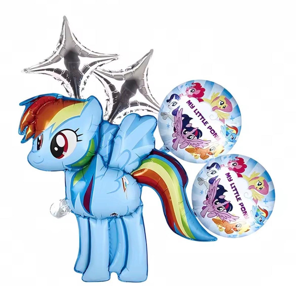 Rainbow little Pony Balloon Set | Pony Inspired Birthday Decorations | Foil Balloons Party Decor | Kids Birthday Balloons