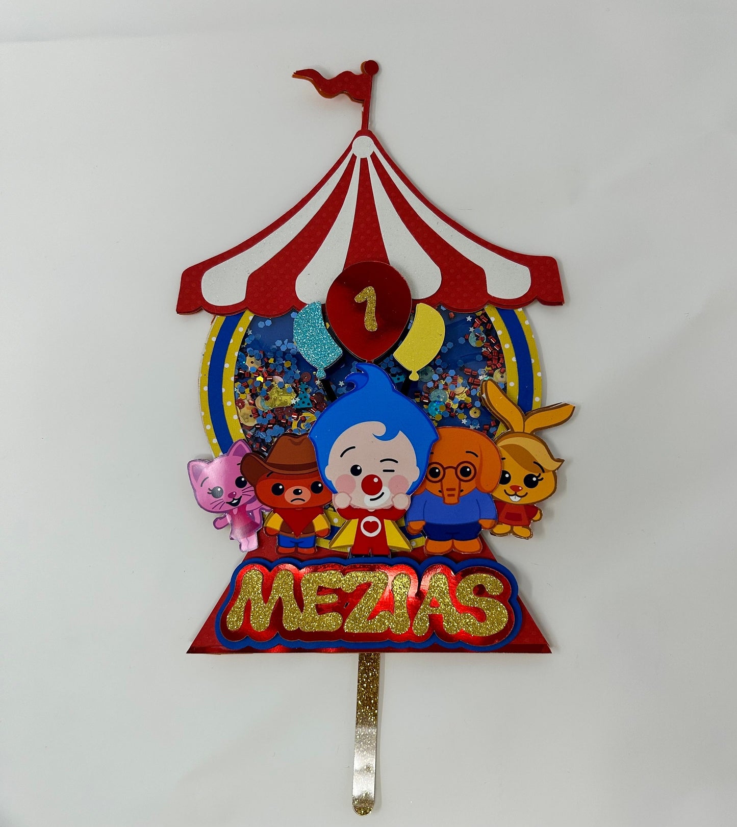 Kids Clown Cake Topper Circus Clown Birthday Party Customized Decoration First Year Baby