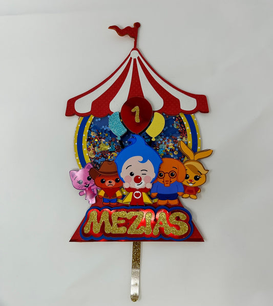 Kids Clown Cake Topper Circus Clown Birthday Party Customized Decoration First Year Baby