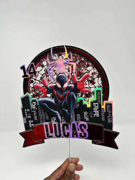 Boy Birthday Theme Cake Topper Spider Man