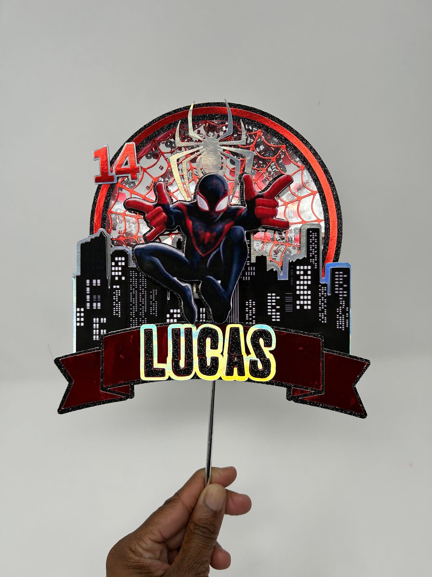 Boy Birthday Theme Cake Topper Spider Man