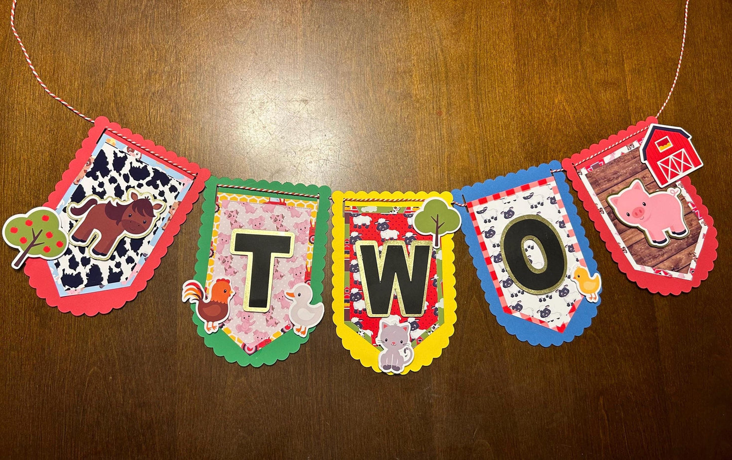 Farm Birthday Banner Chair Banner Second Birthday Party Happy Birthday Decoration