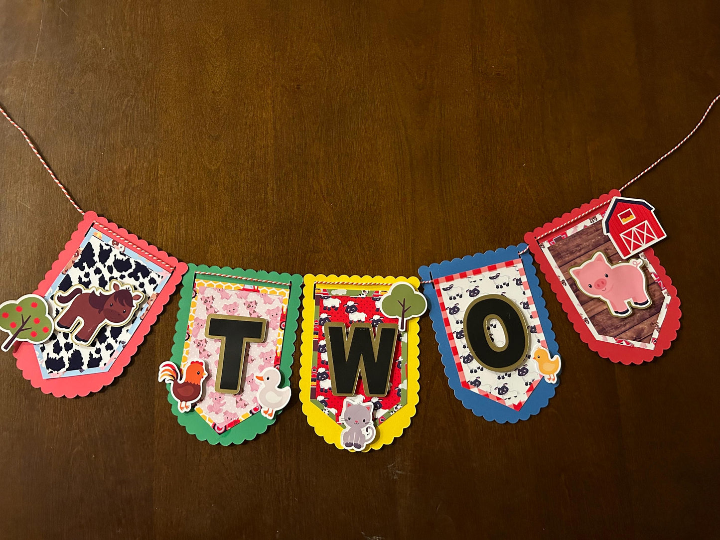 Farm Birthday Banner Chair Banner Second Birthday Party Happy Birthday Decoration