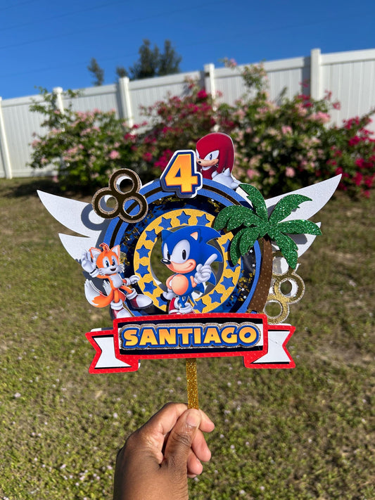 Sonic Boy Theme Birthday Cake Topper