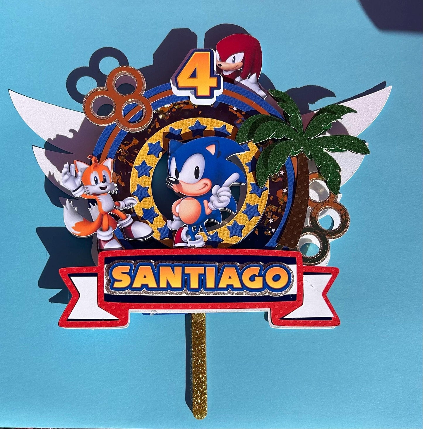 Sonic Boy Theme Birthday Cake Topper