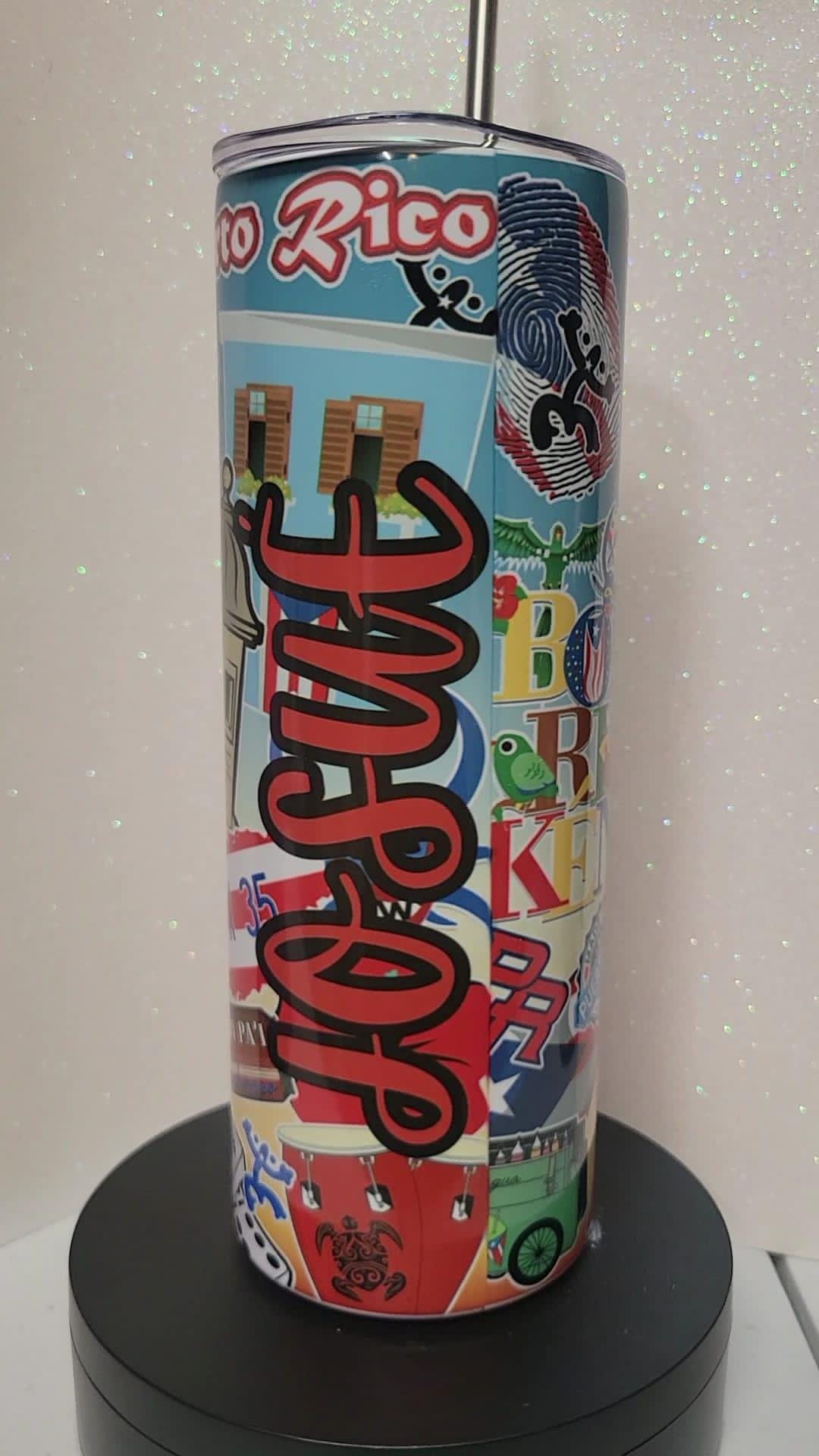 Boricua Puerto Rico Personalized Tumbler Cup Puertorican