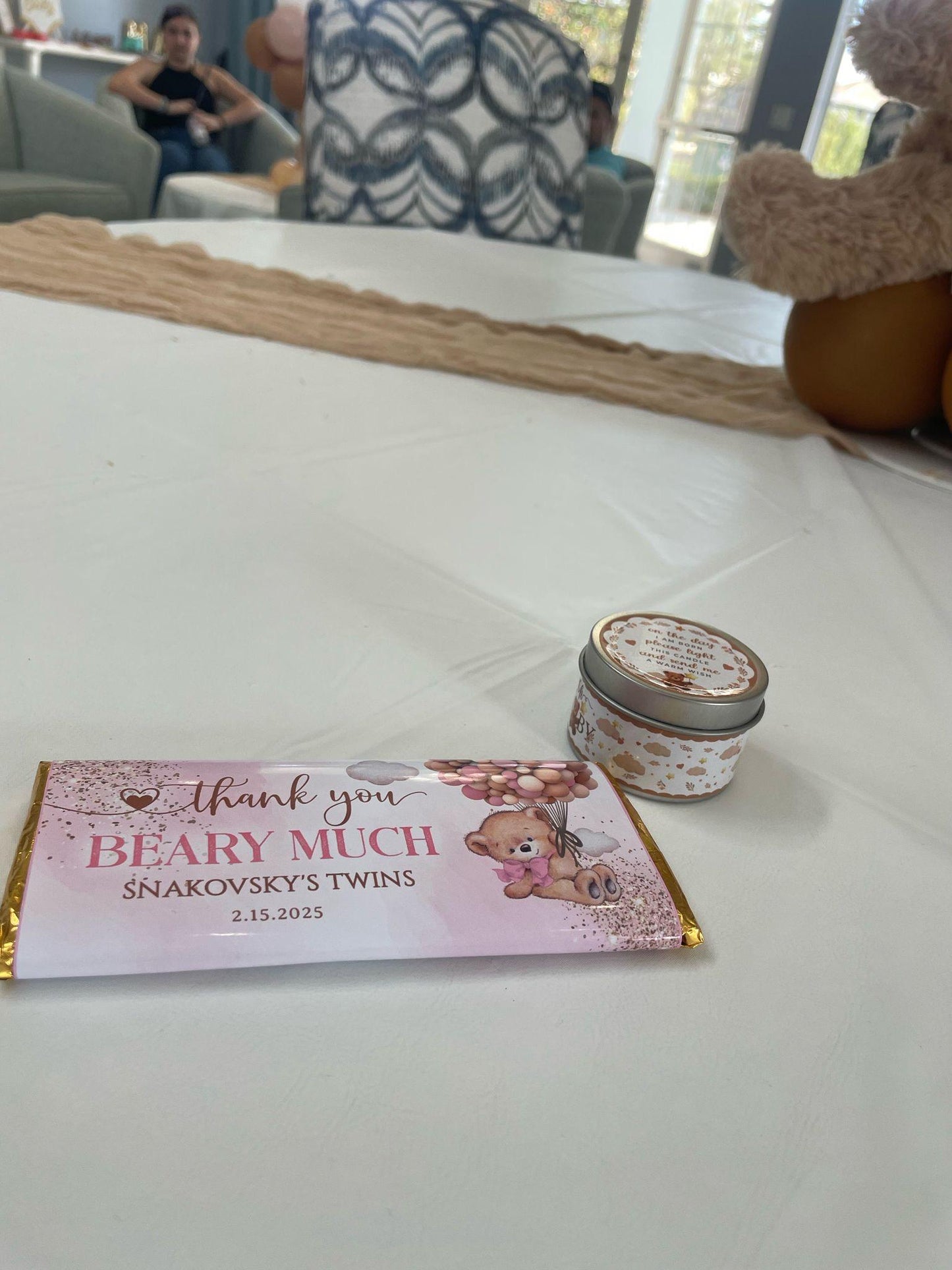 We Can Bearly Wait Personalized Chocolate Bars Girl Baby Shower Souvenir