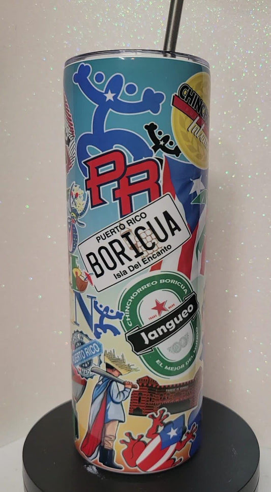 Boricua Puerto Rico Personalized Tumbler Cup Puertorican
