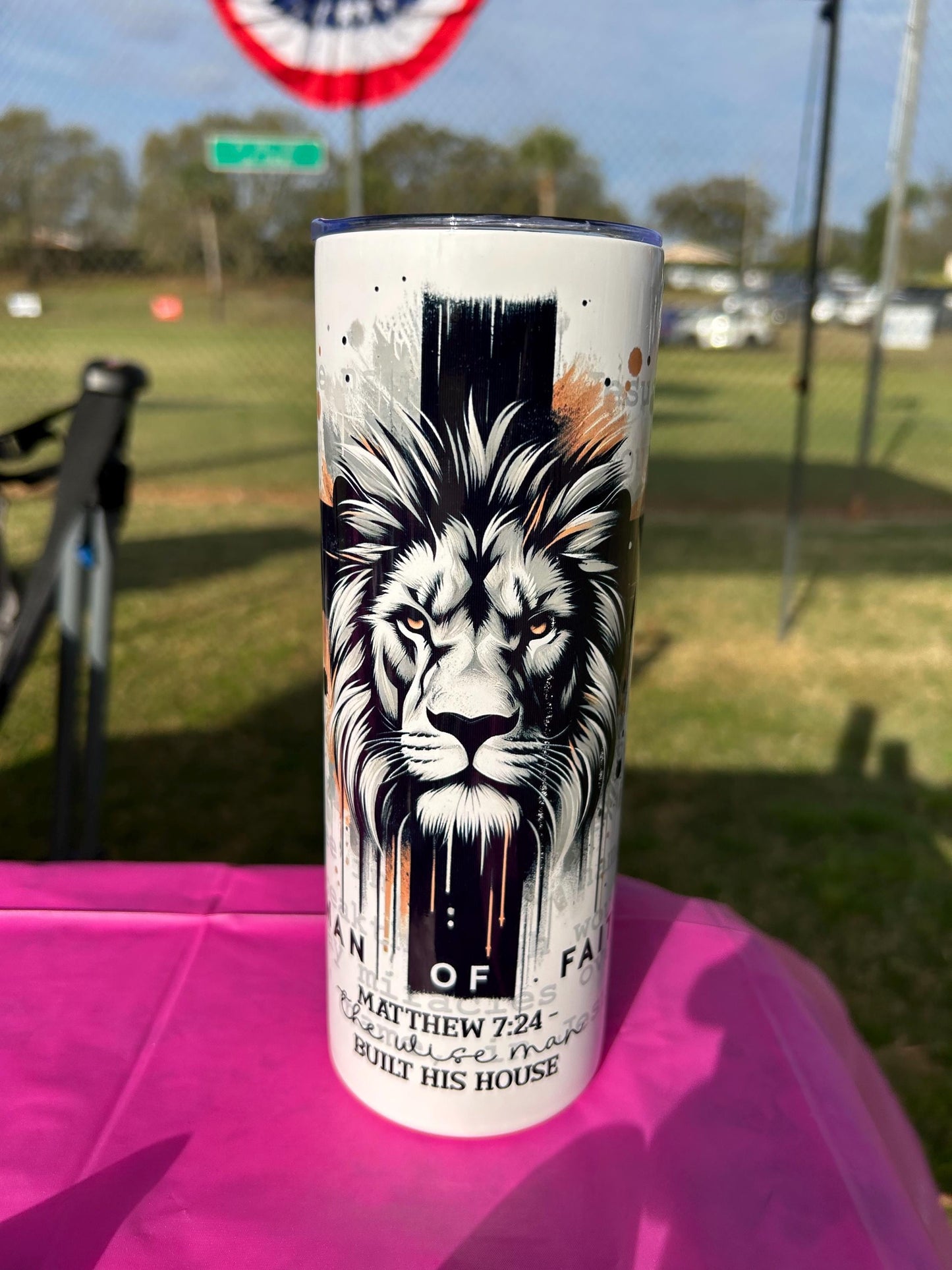 Man of God Personalized Tumbler Cup Matthew 7:24 Christian Message