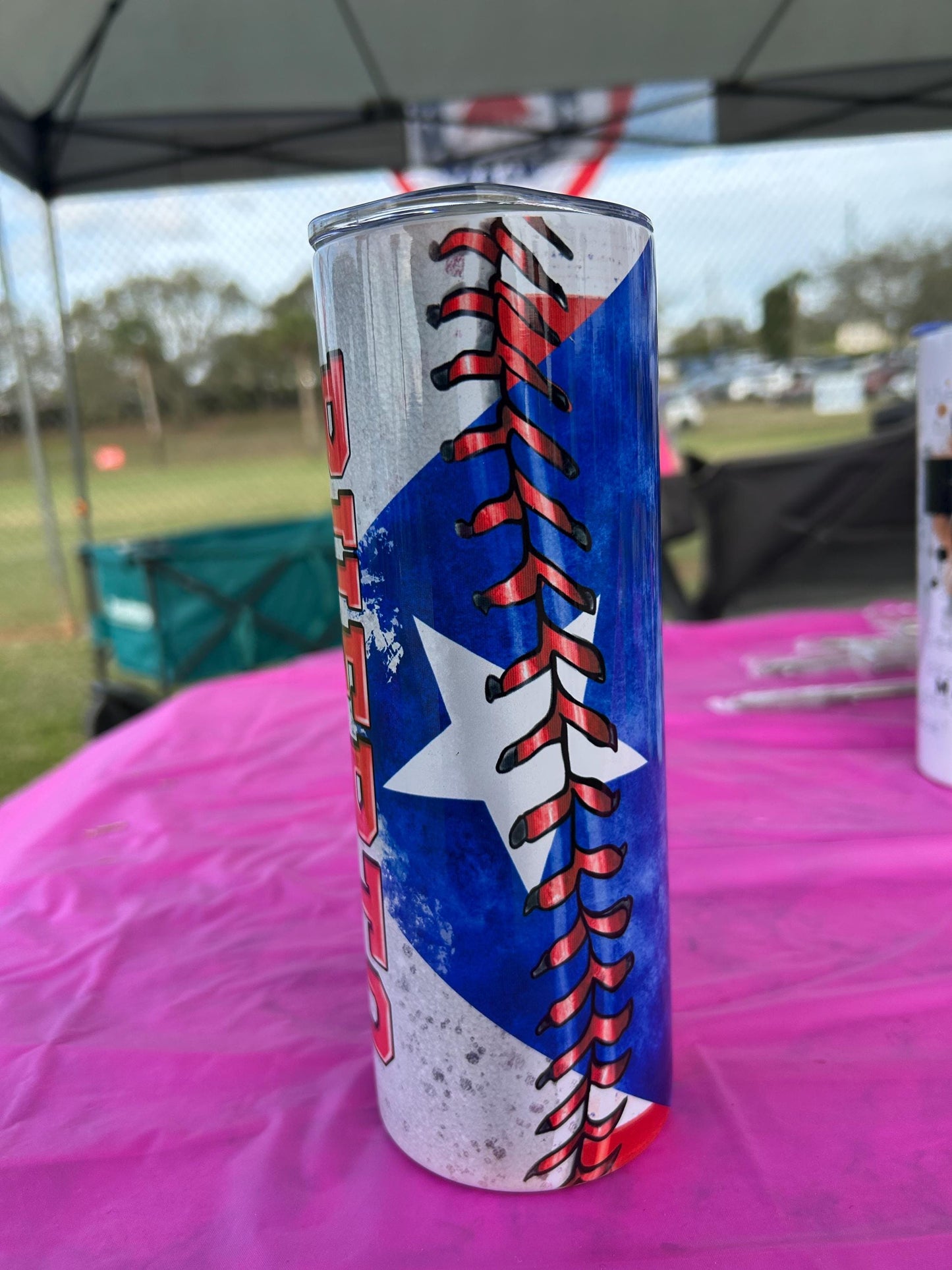 Puerto Rico Personalized Tumbler Cup Boricua Baseball