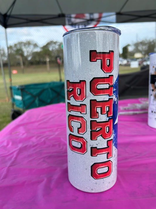 Puerto Rico Personalized Tumbler Cup Boricua Baseball