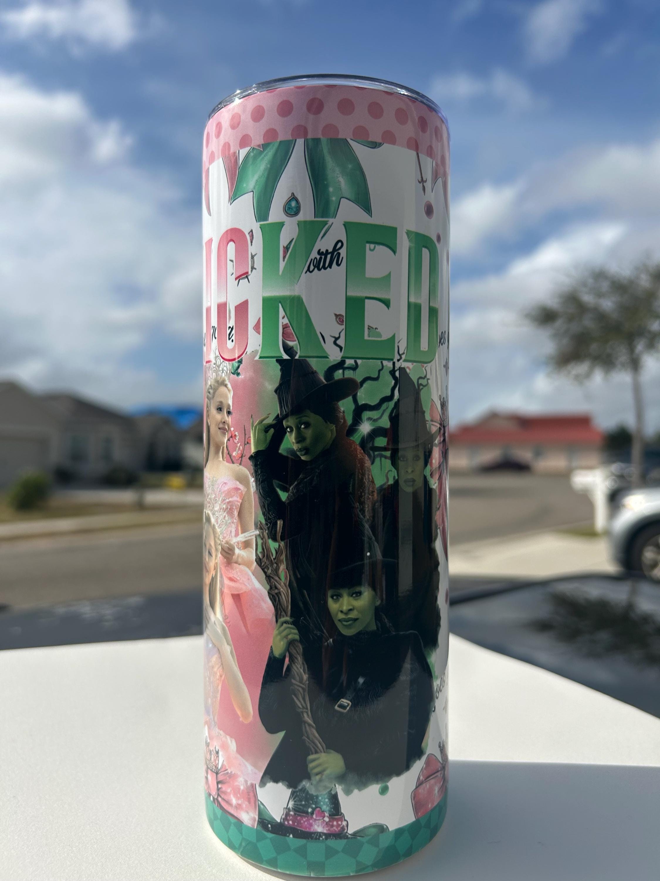 Wicked Sublimated Tumbler Elphaba and Glinda Inspired