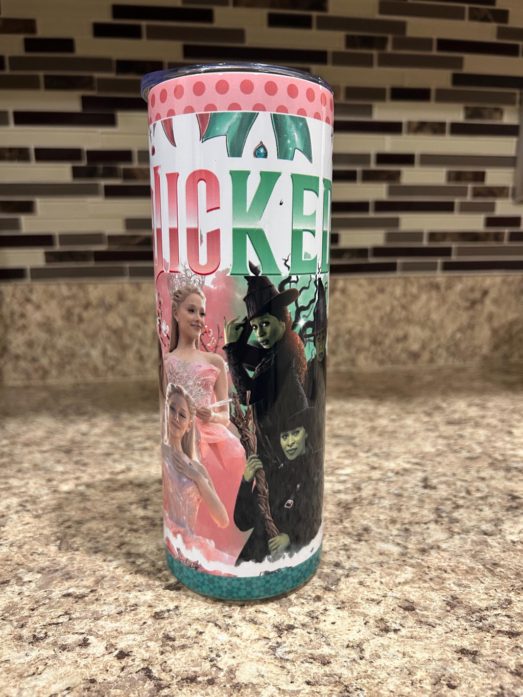 Wicked Sublimated Tumbler Elphaba and Glinda Inspired