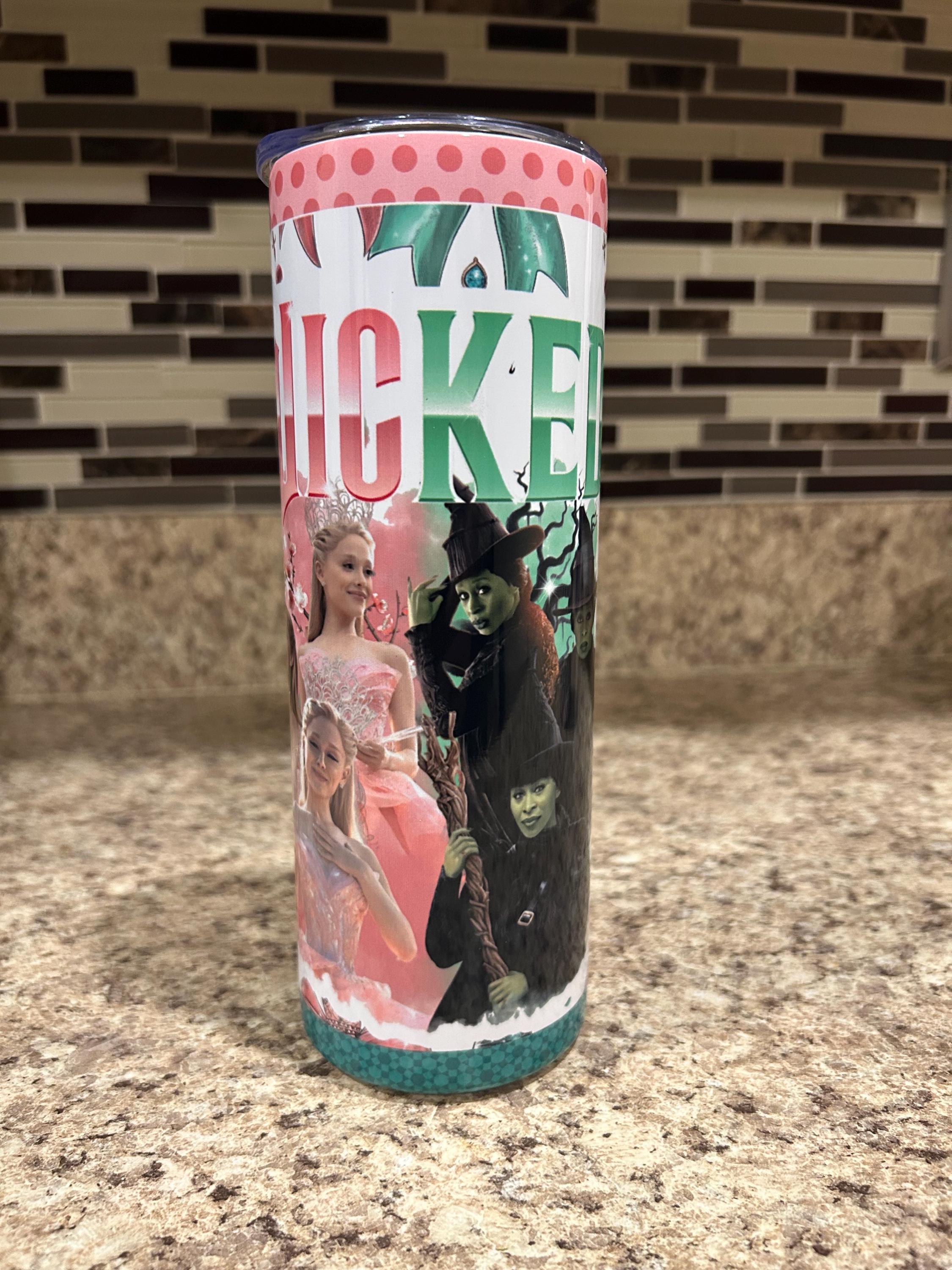 Wicked Sublimated Tumbler Elphaba and Glinda Inspired