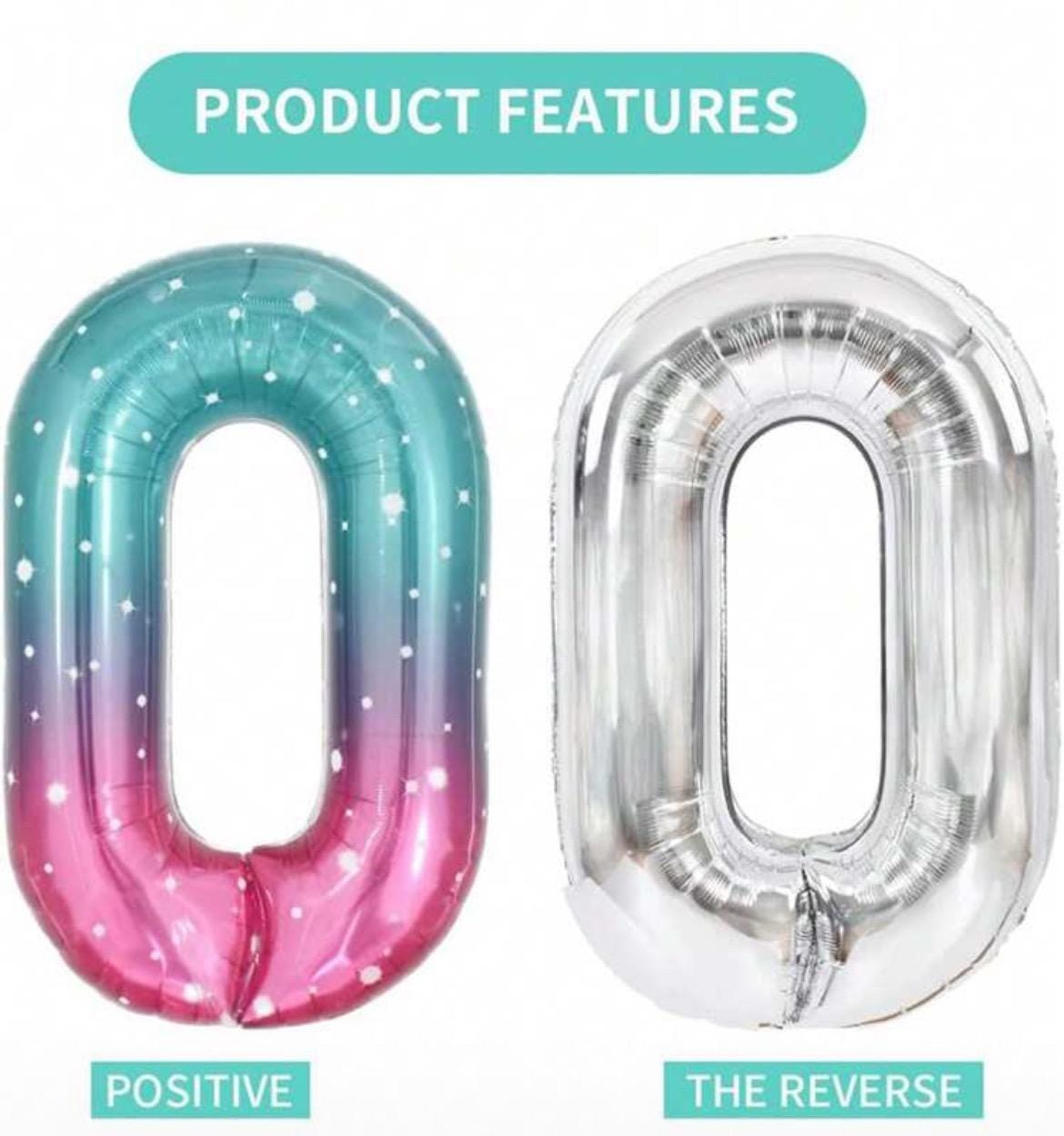 40” Number 5 Balloon | Gradient Galaxy Party Balloon | Birthday Decor