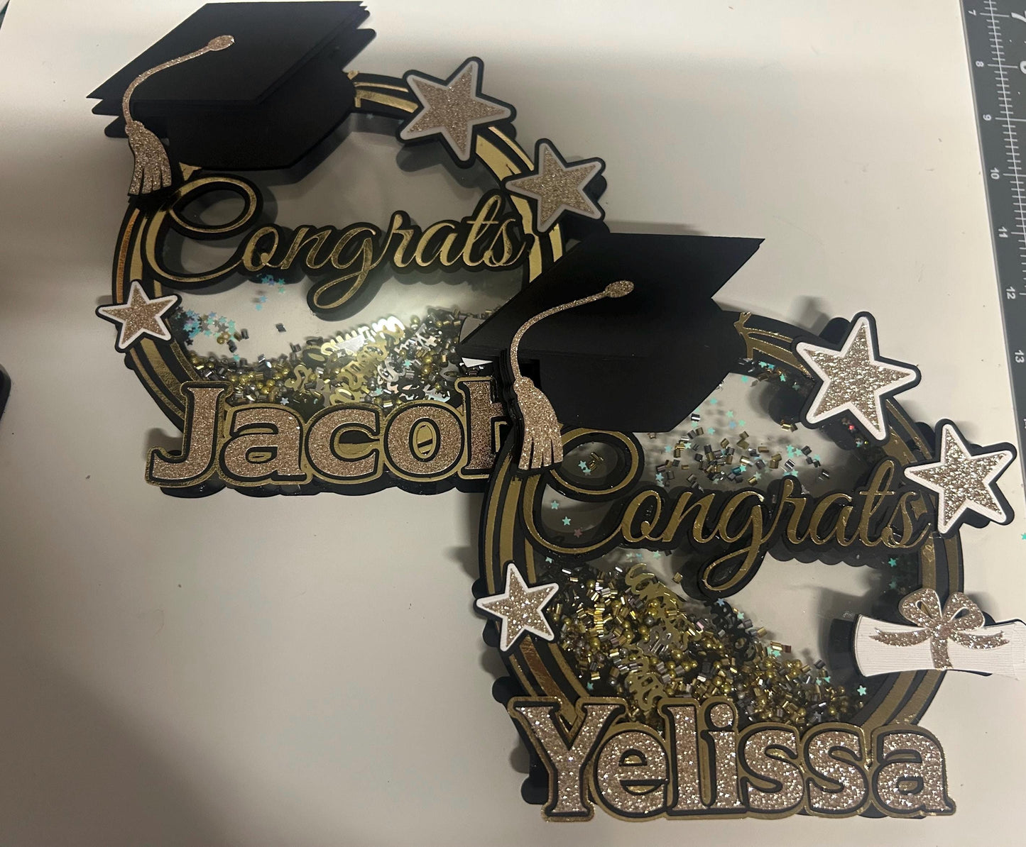 Graduation Cake Topper – Class of 2025 Personalized Shaker