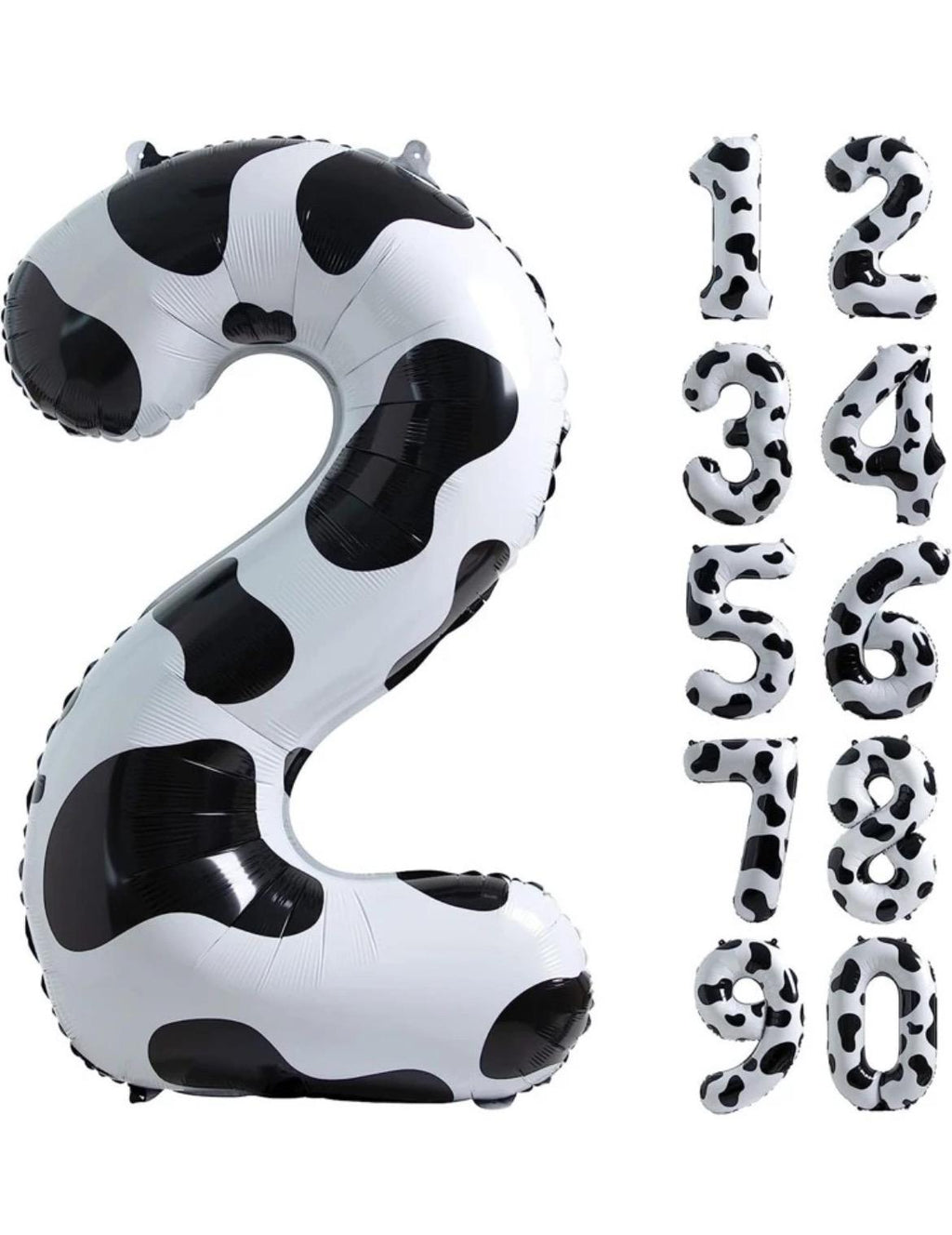 Cow  Balloon Set  6 Piece Party Decoration Kit Foil Birthday Balloons for Theme Decoration Two Years Second Birthday