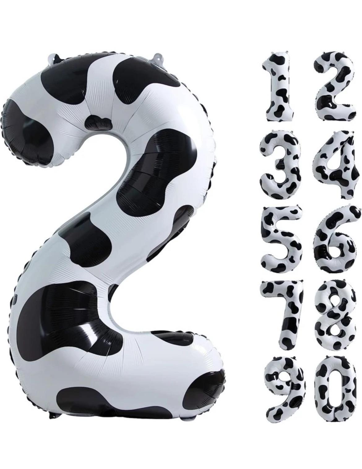 Cow  Balloon Set  6 Piece Party Decoration Kit Foil Birthday Balloons for Theme Decoration Two Years Second Birthday