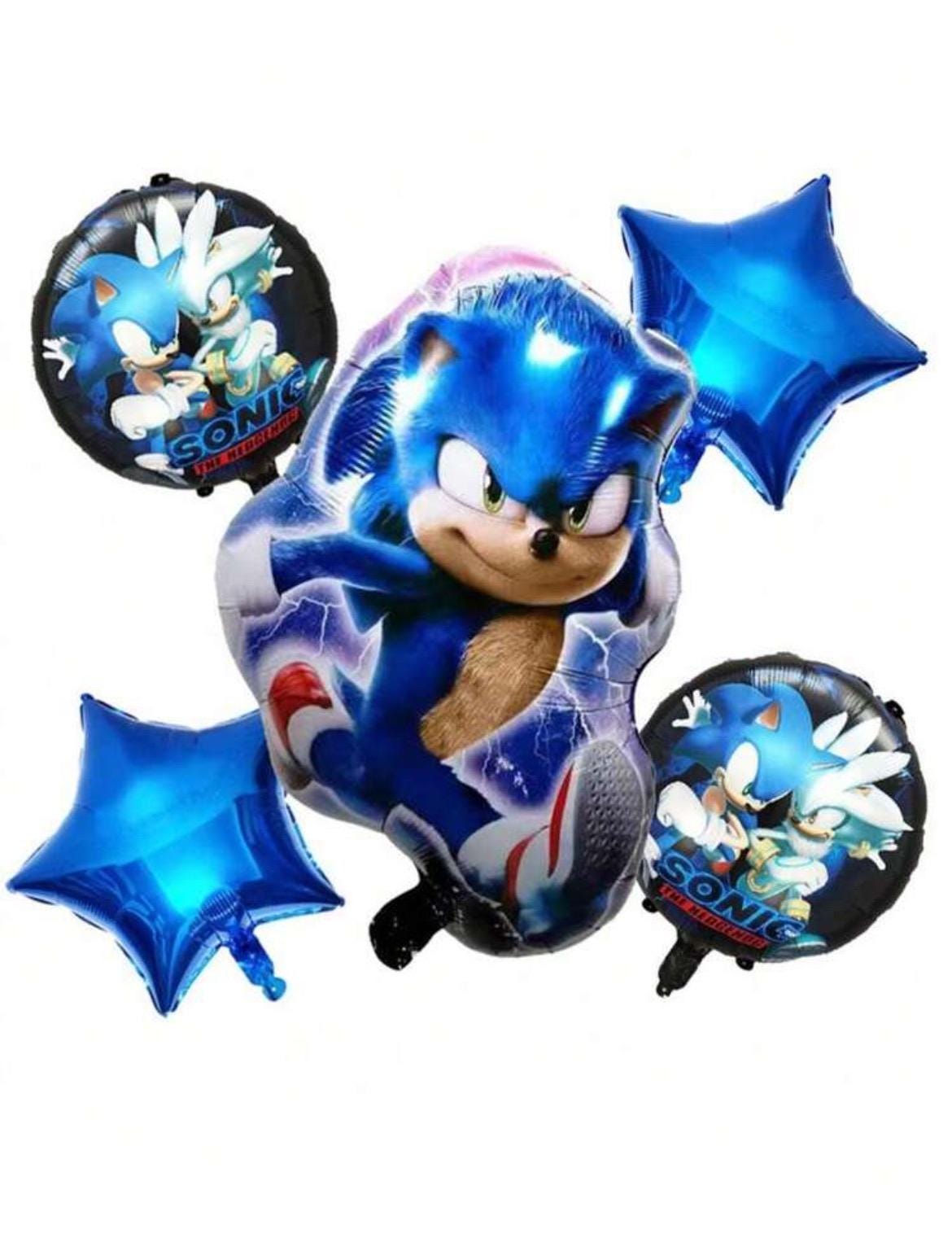 Blue Fast Cartoon  Balloon Set – 5 Piece Party Decoration Kit | Kids Birthday Balloons | Foil Balloons