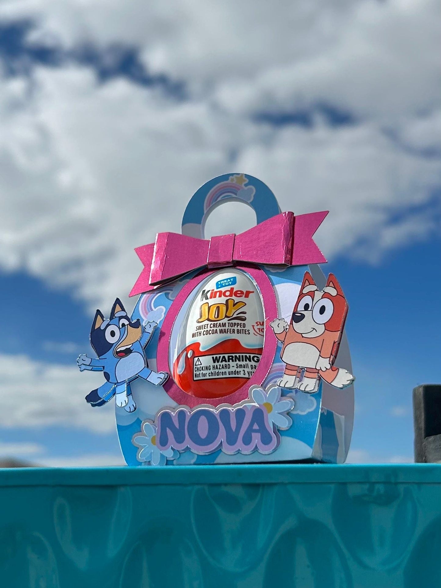 Blue & Bingo Kinder Egg Party Favor Box – Custom Name – Birthday Favor Bag