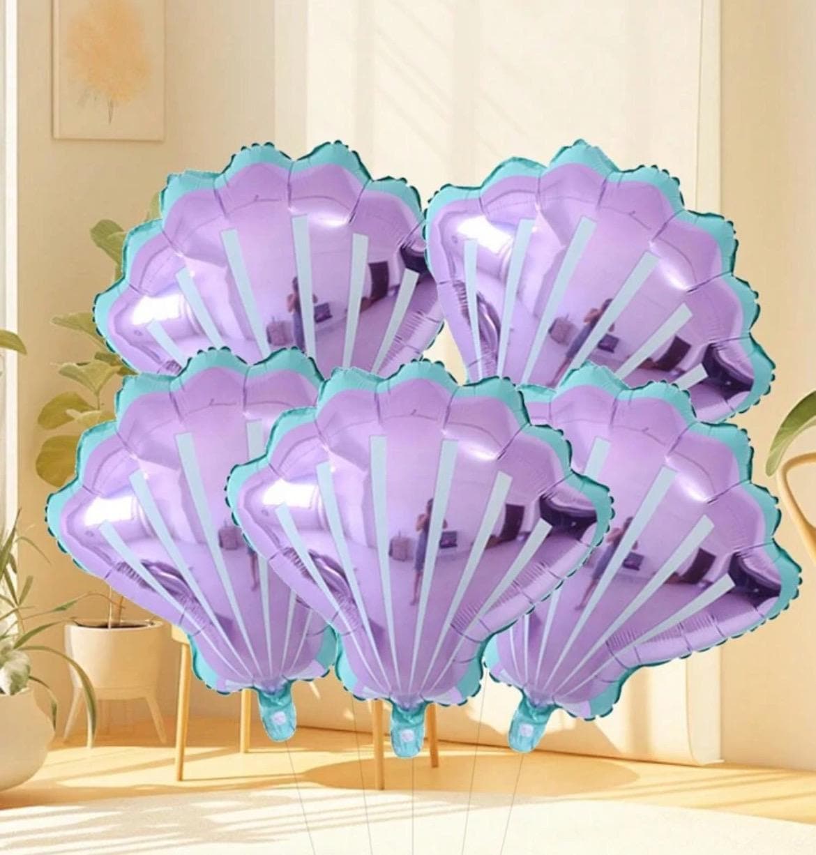 Mermaid Purple Seashell Foil Balloon – Under the Sea Party Decor