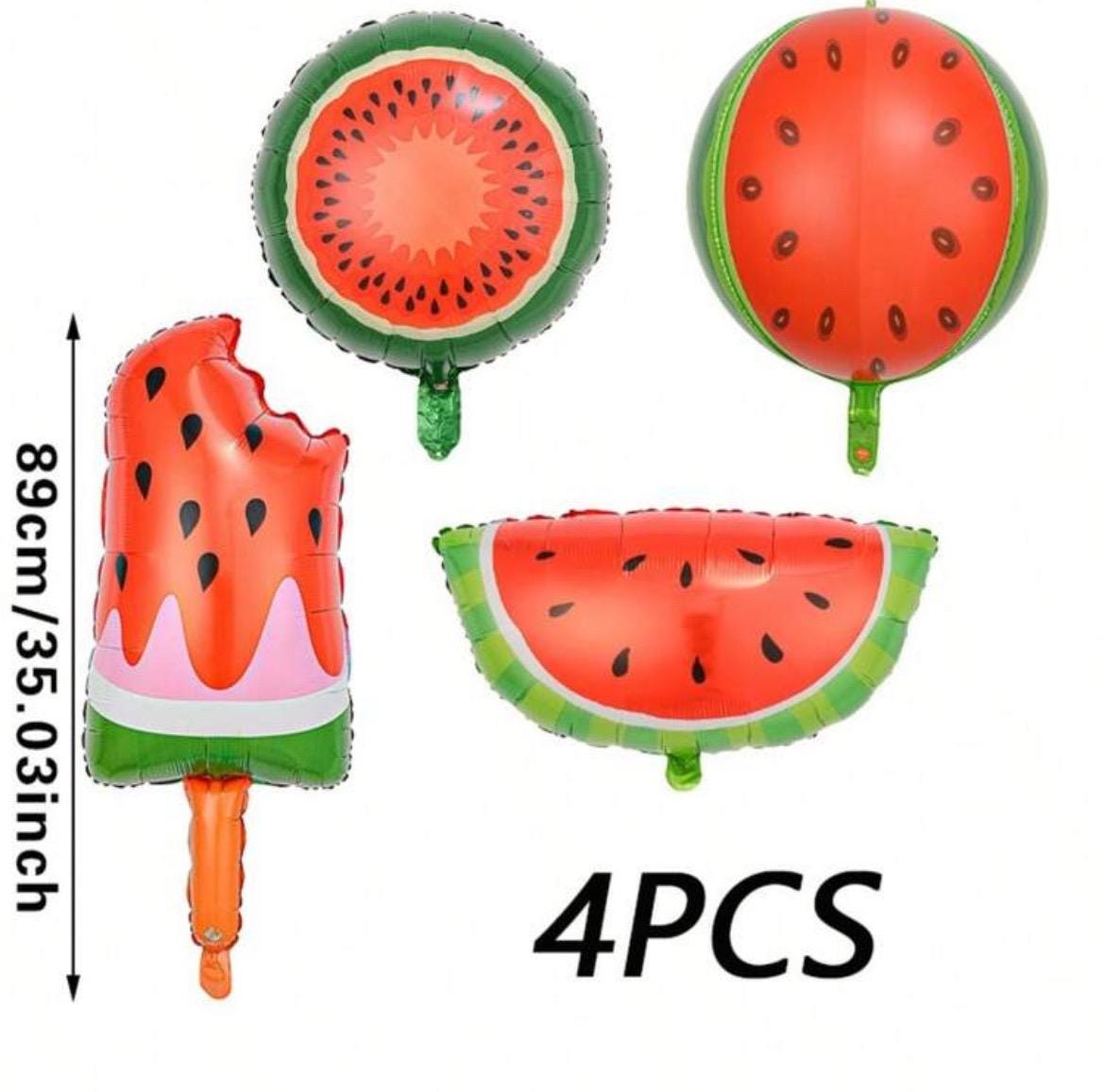 10pcs Fruit-Shaped Foil Balloons – Colorful Tropical Party Decor (18”) Summer Watermelon Fruit Lemonade party