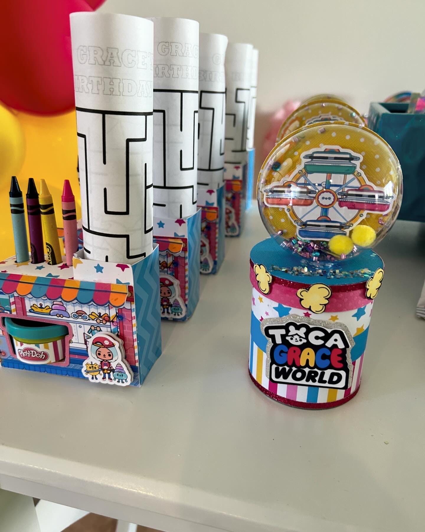 Toca Boca Personalized Activy Box Play-doh Party Favor With Coloring Paper and Crayons