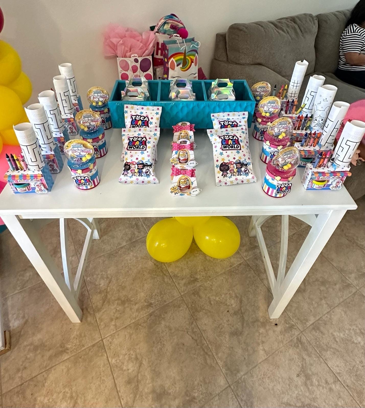 Toca Boca Personalized Activy Box Play-doh Party Favor With Coloring Paper and Crayons