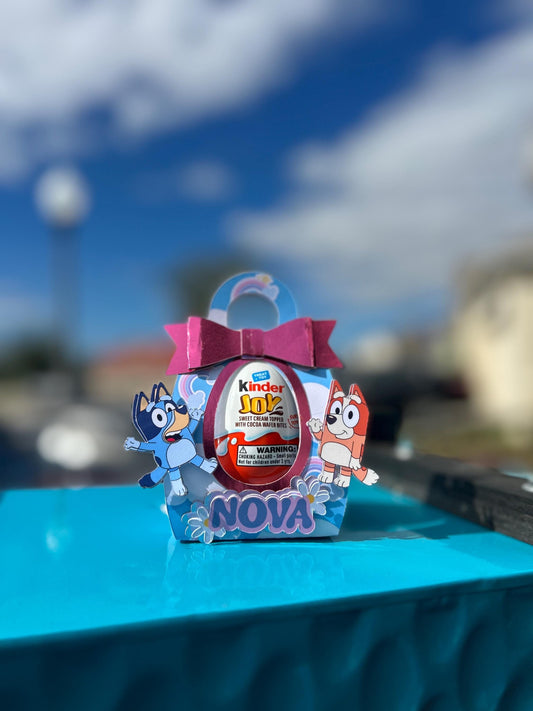 Blue & Bingo Kinder Egg Party Favor Box – Custom Name – Birthday Favor Bag