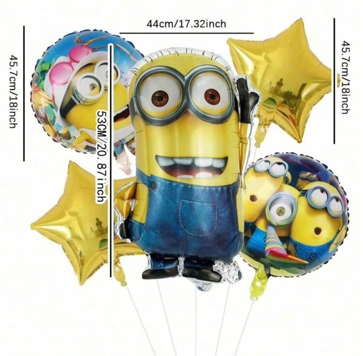 Mi nion Kids Foil Balloon Set – 5-Pack Birthday Decoration