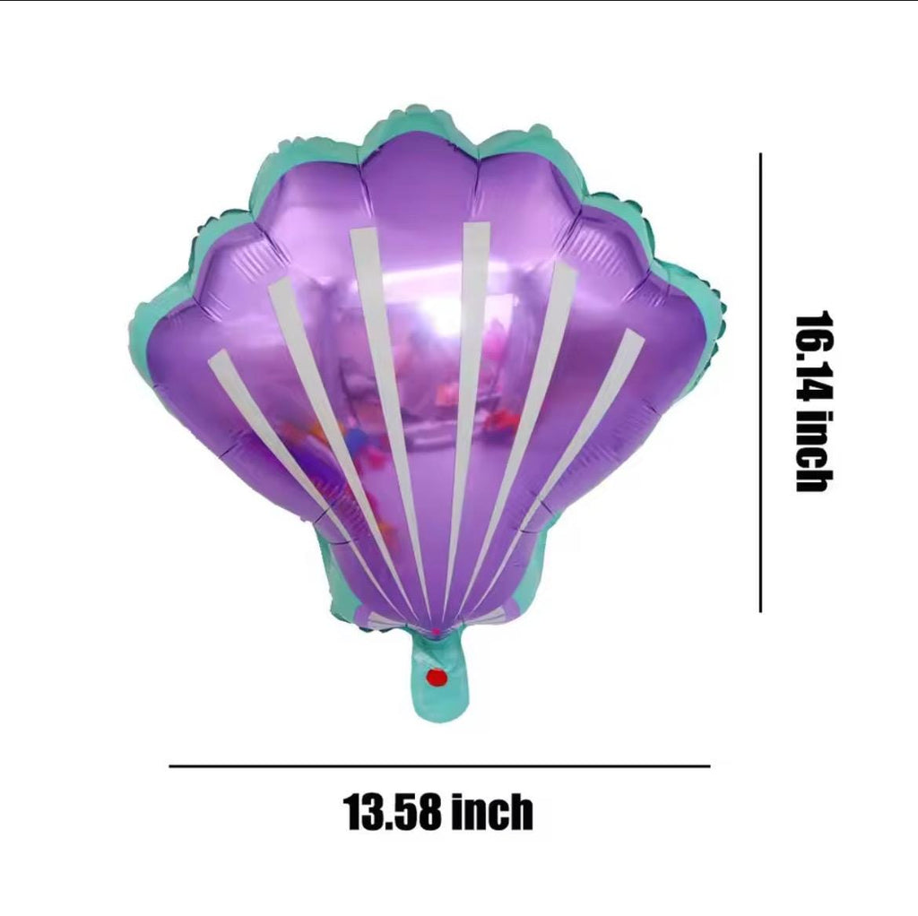Mermaid Purple Seashell Foil Balloon – Under the Sea Party Decor
